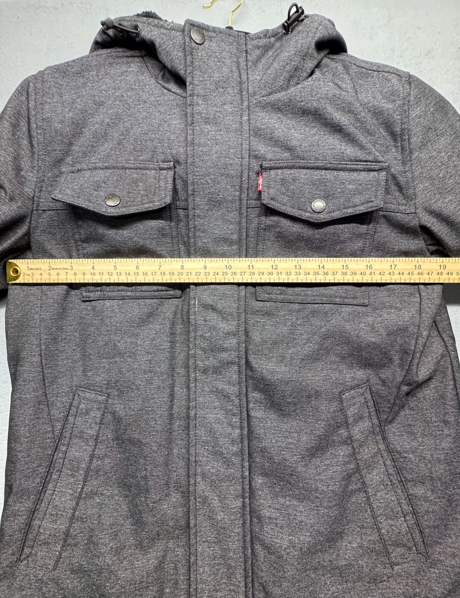 Levi's Hooded Lined Jacket  Youth Small Gray 8