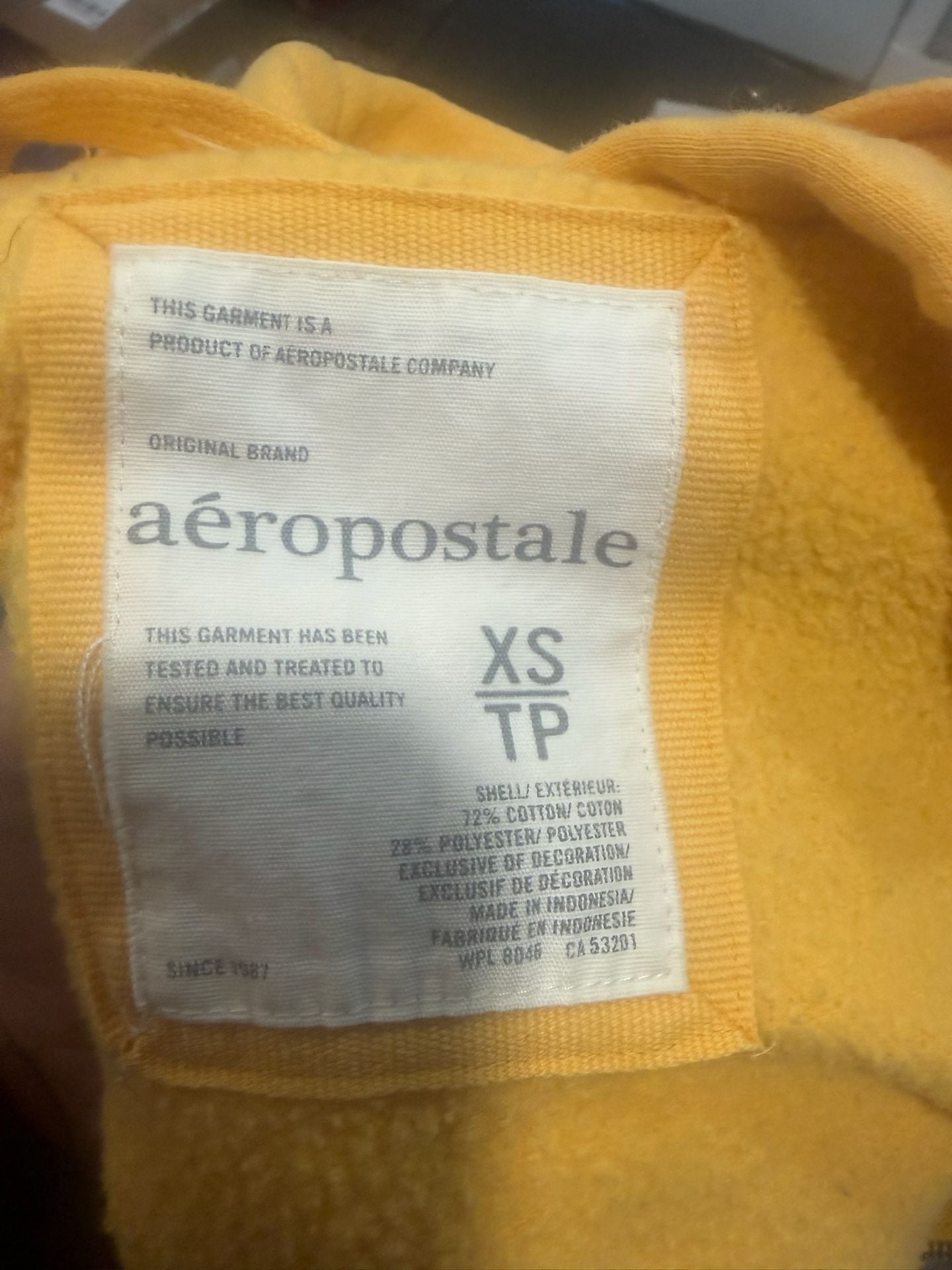 Aeropostale Full-Zip Hoodie Size XS Yellow Fleece 7