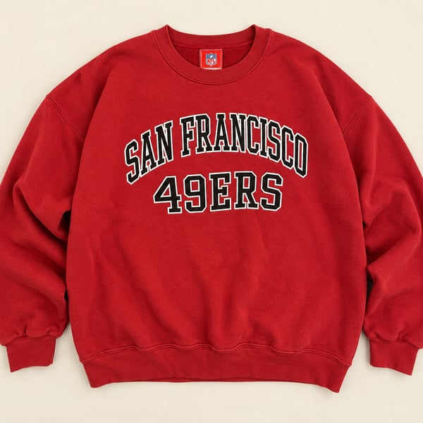 San Francisco 49ers NFL Red Crewneck Sweatshirt Oversized XL Football