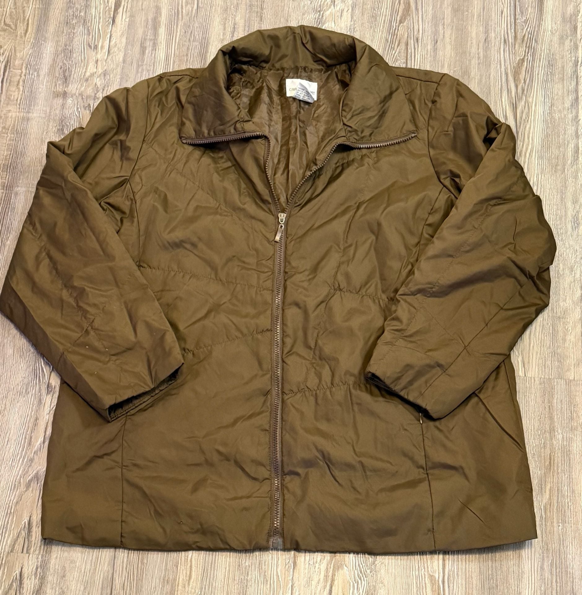 Caren Sport Puffer Jacket Size 2X Brown Full Zip Quilted Outerwear 2