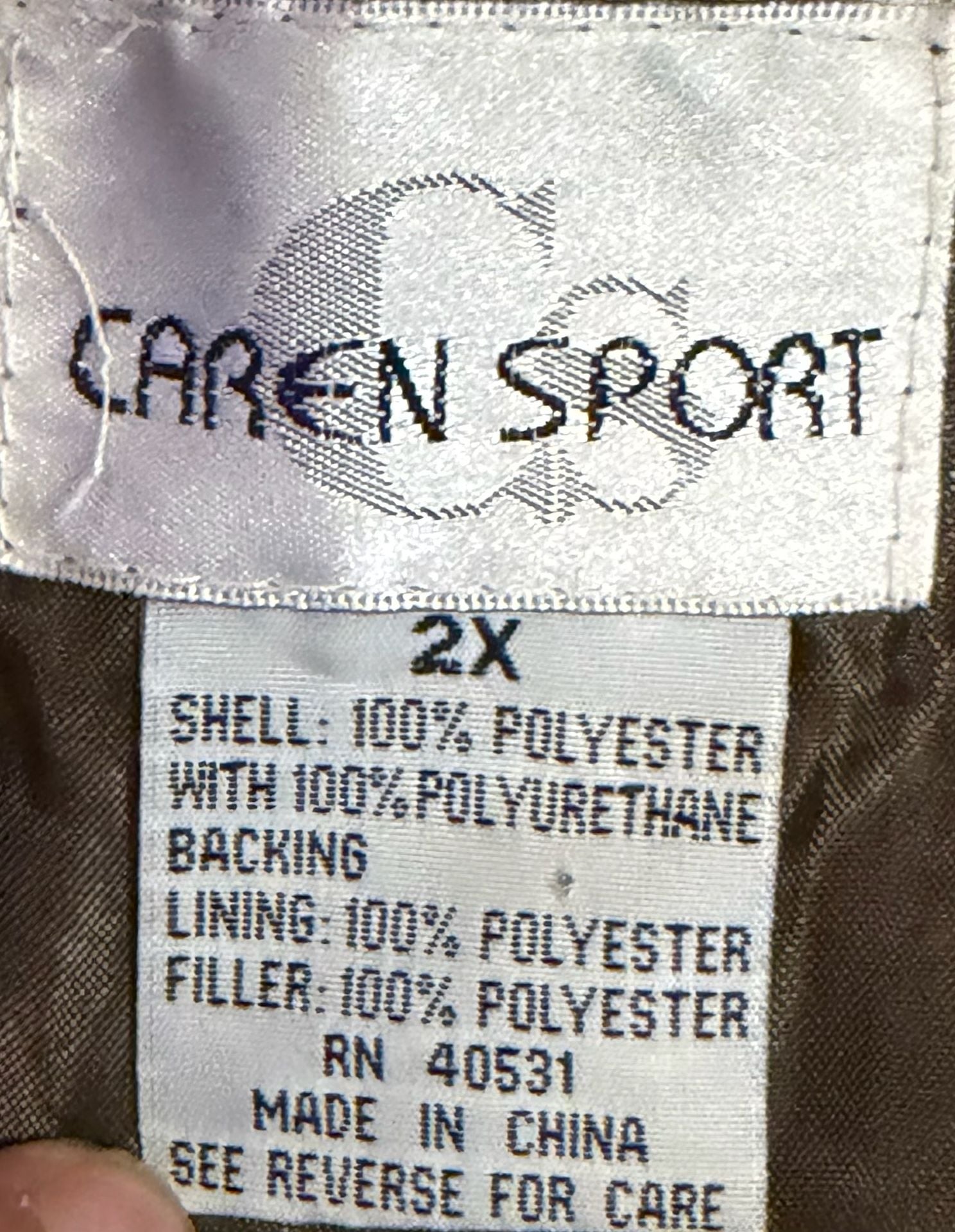 Caren Sport Puffer Jacket Size 2X Brown Full Zip Quilted Outerwear 3