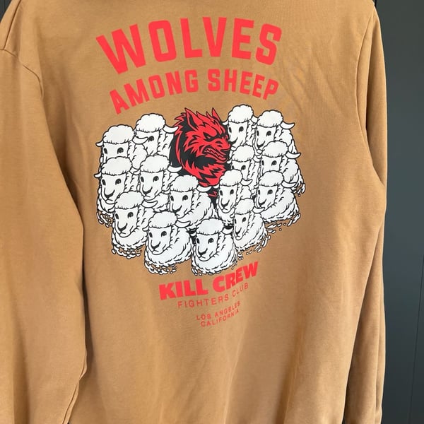 Kill Crew Wolves Among Sheep Hoodie Size M Sand