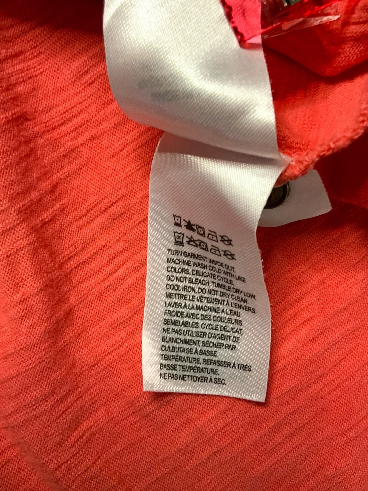 Lucky Brand Embroidered Blouse Women’s Size S Coral 8