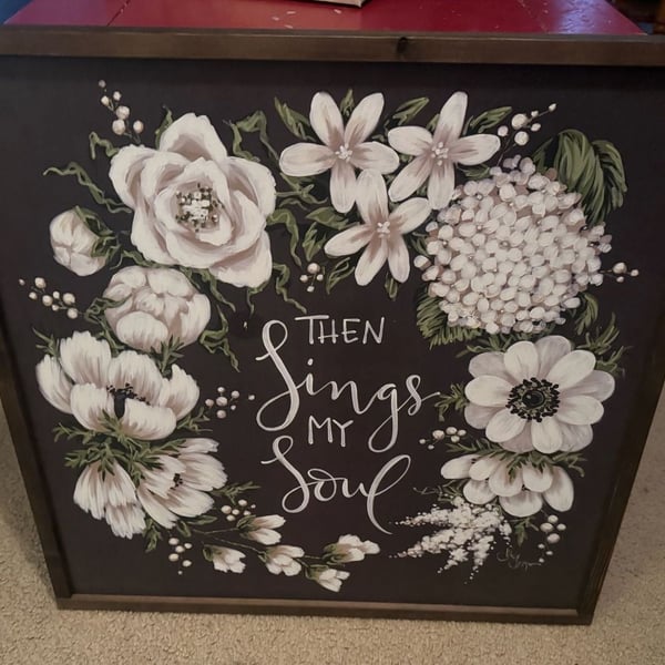Holli Huyser Then Sings My Soul Wall Decor 24.1x24.1in Floral Framed Print Art