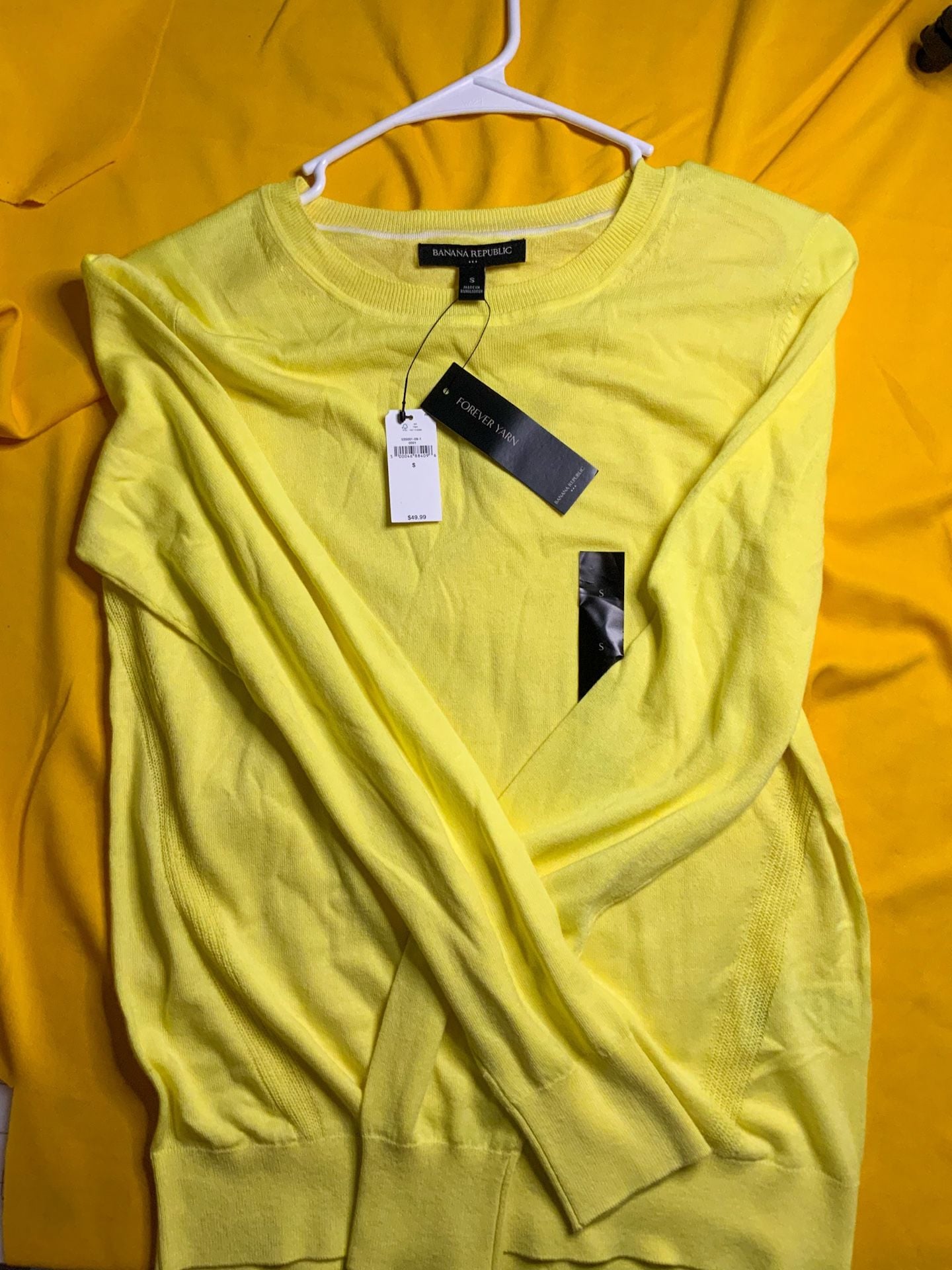 Banana Republic Forever Yarn Sweater Women’s Size S Yellow 4