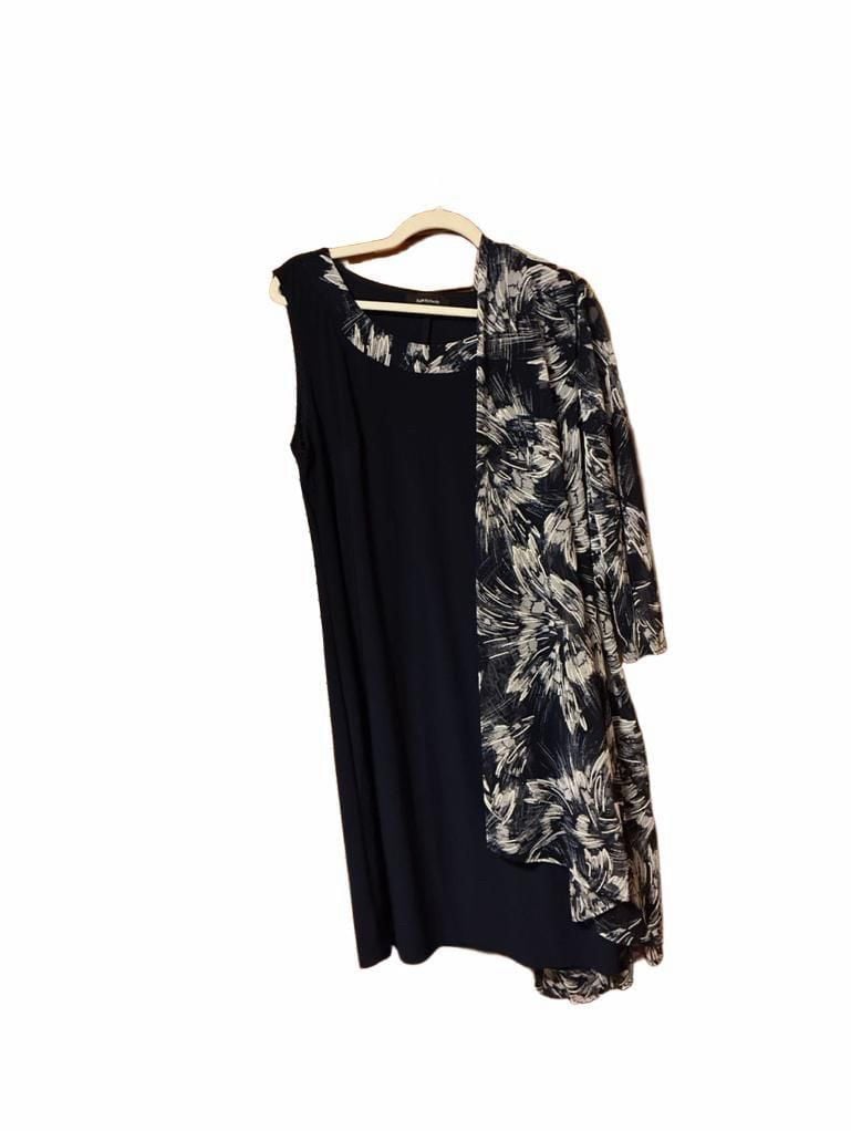 R&M Richards Dress And Jacket Set Size 16 Blue Floral 2 Piece 4