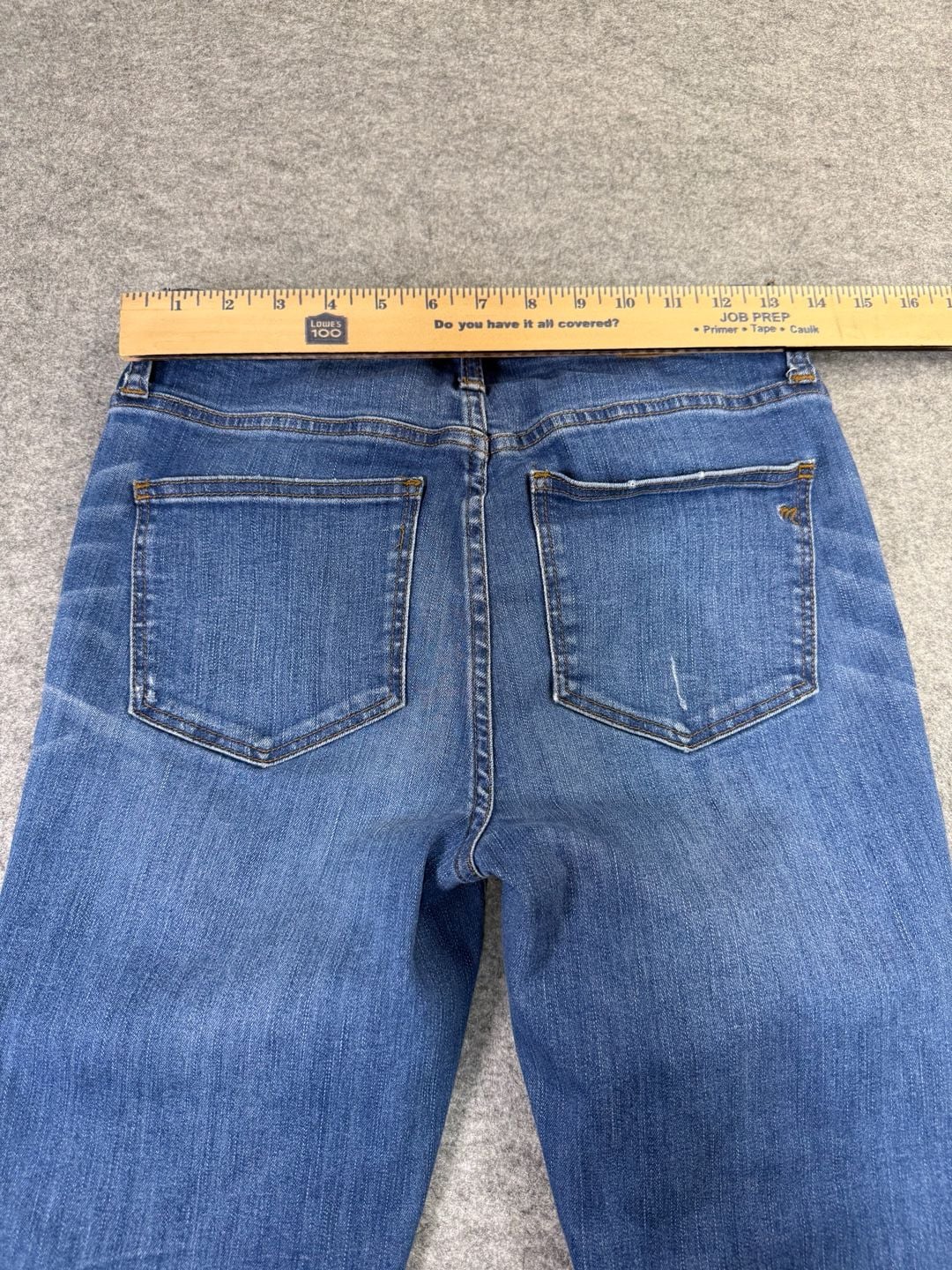 Madewell Cali Demi-Boot Jeans Size 26 Blue Distressed Button Fly Fray 8