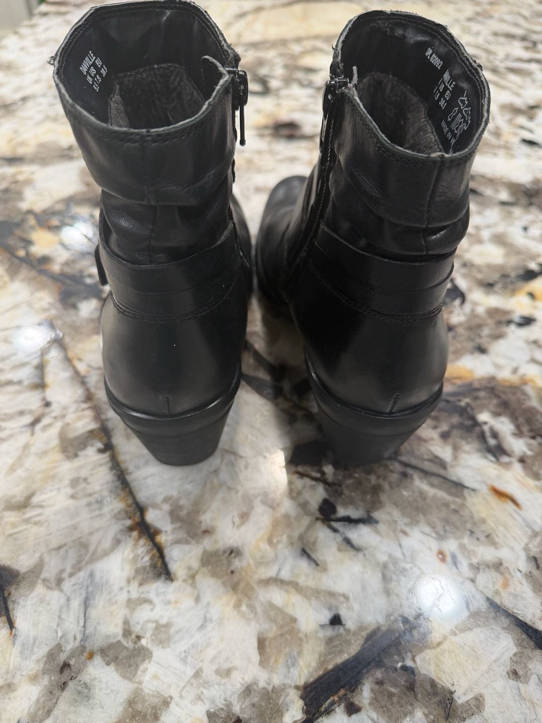 Hotter Danville Boots Size 7.5 Black Leather Ankle Buckle 4