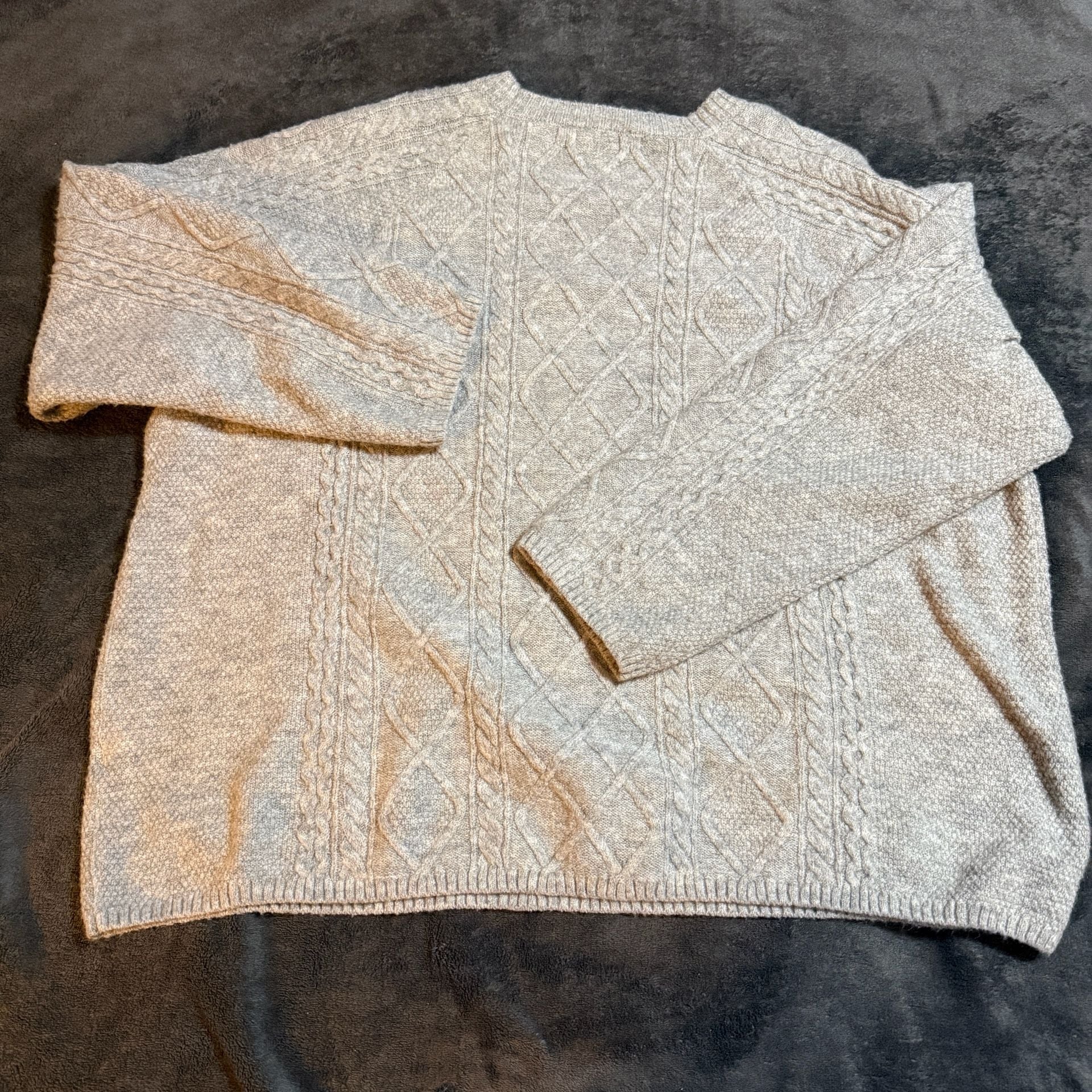 Vince Camuto Cable Knit Sweater Size XXL Gray Crew Neck Pullover 5