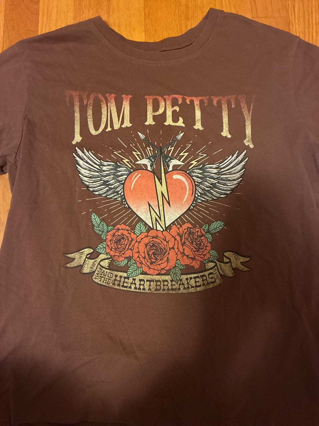 Hybrid Apparel Tom Petty T-Shirt Size M (8-10) Brown Tour 3