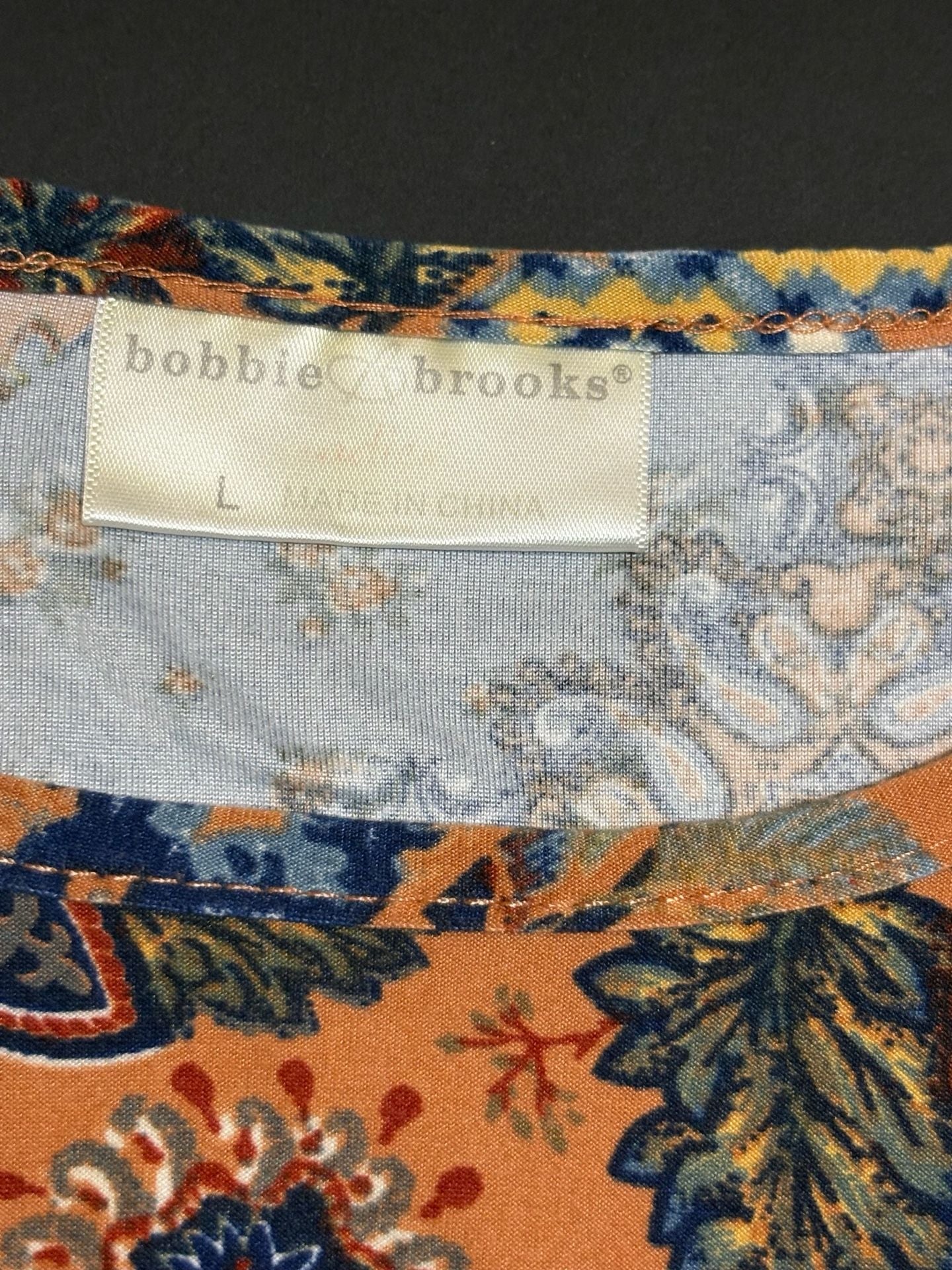Bobbie Brooks T-Shirt Dress Size L Patchwork Paisley Print Casual 3