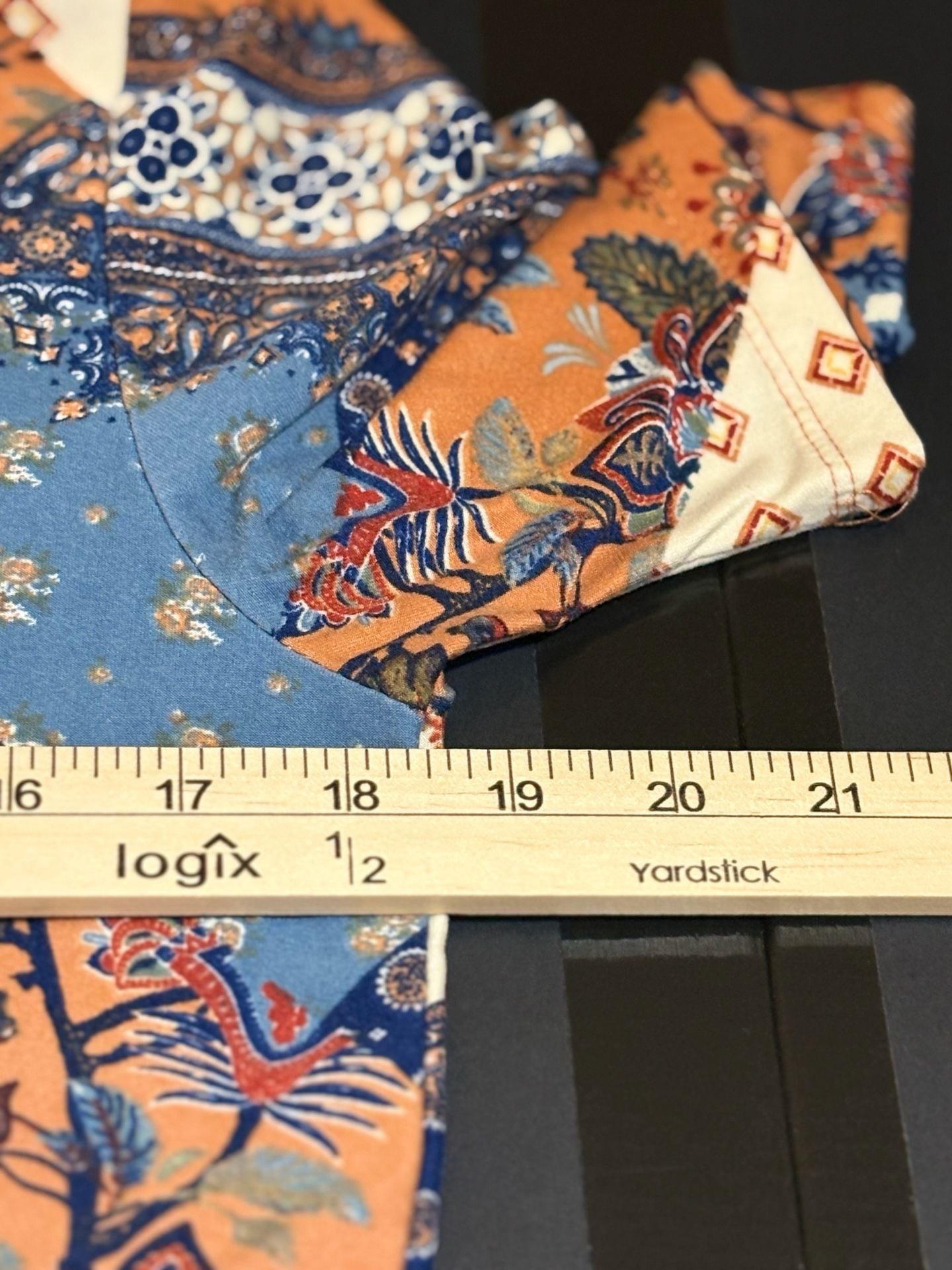 Bobbie Brooks T-Shirt Dress Size L Patchwork Paisley Print Casual 6