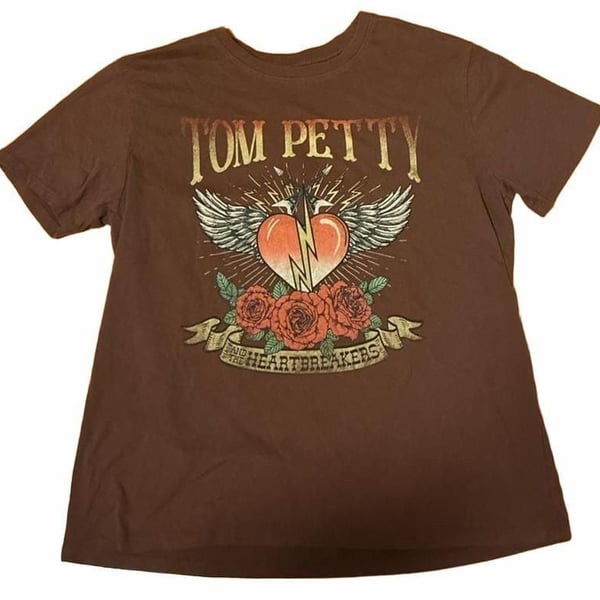 Hybrid Apparel Tom Petty T-Shirt Size M (8-10) Brown Tour