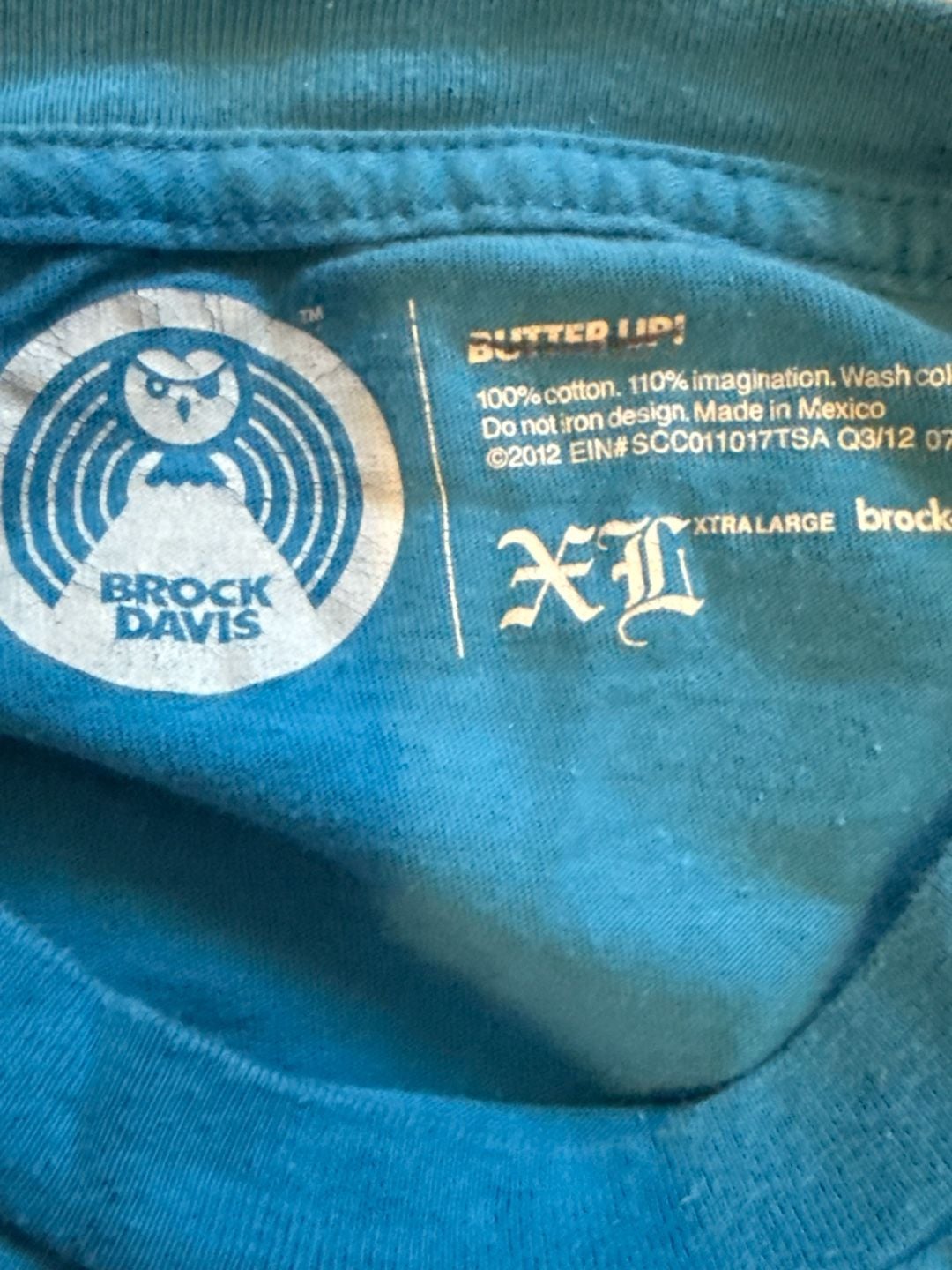 Brock Davis Butter Up Long Sleeve Graphic T-Shirt XL Blue 3