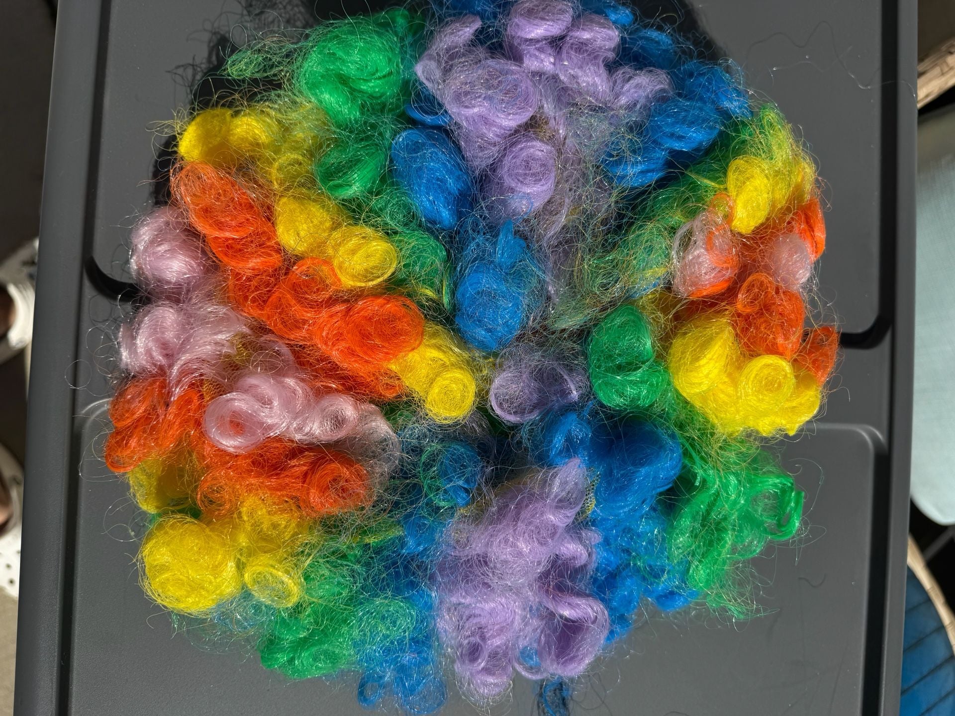 Rainbow Clown Wig Curly Colorful Costume Afro Halloween 1
