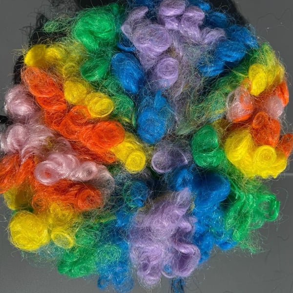 Rainbow Clown Wig Curly Colorful Costume Afro Halloween