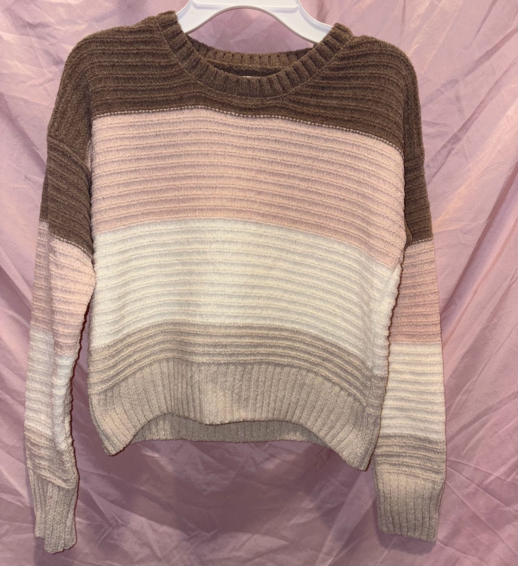 Pink Rose Girl Striped Sweater Size L (14) 4