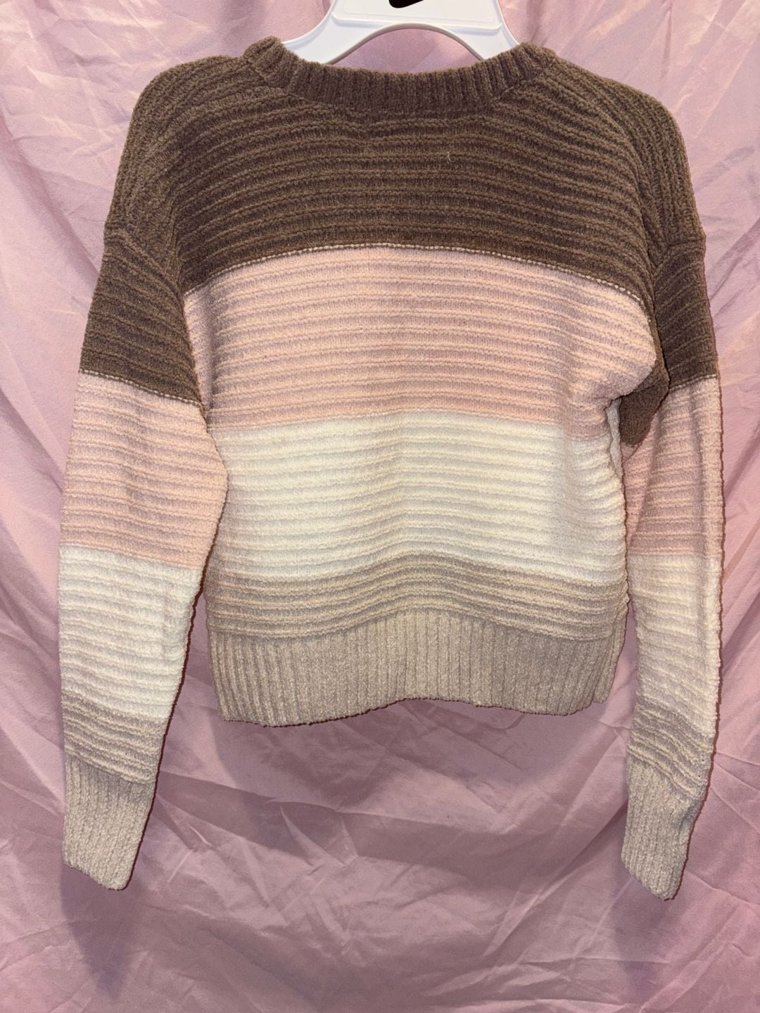 Pink Rose Girl Striped Sweater Size L (14) 5