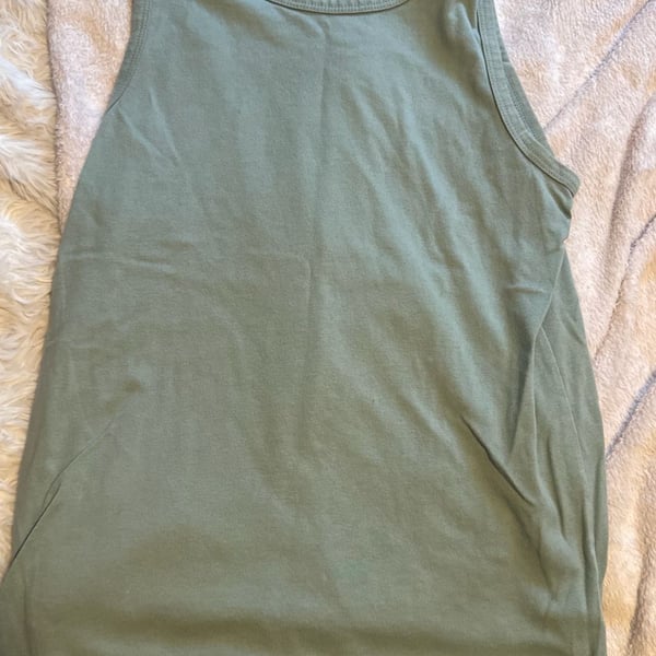 Wonder Nation Tank Top Size L (10-12) Green Cotton Crewneck Sleeveless
