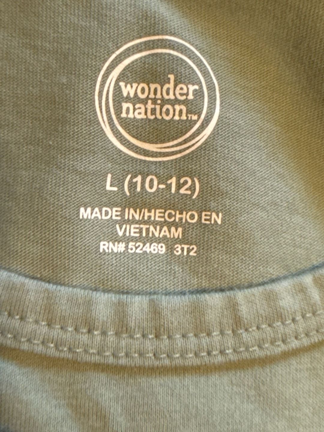 Wonder Nation Tank Top Size L (10-12) Green Cotton Crewneck Sleeveless 3
