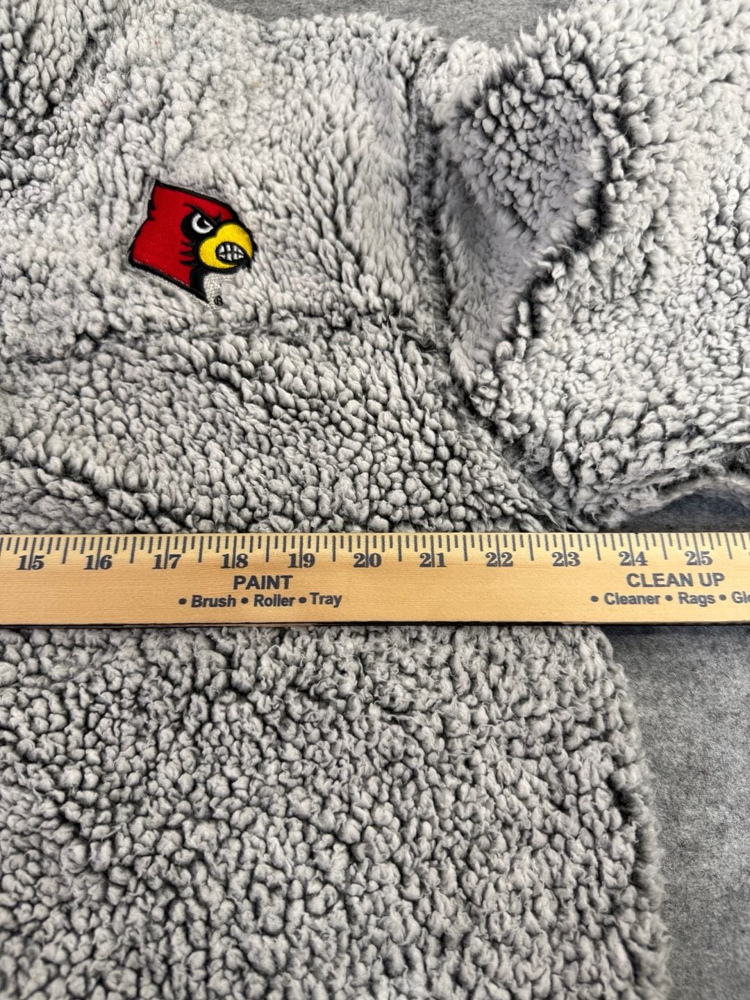 Boxercraft Louisville Cardinals Sherpa Quarter Zip Size XL Gray 8
