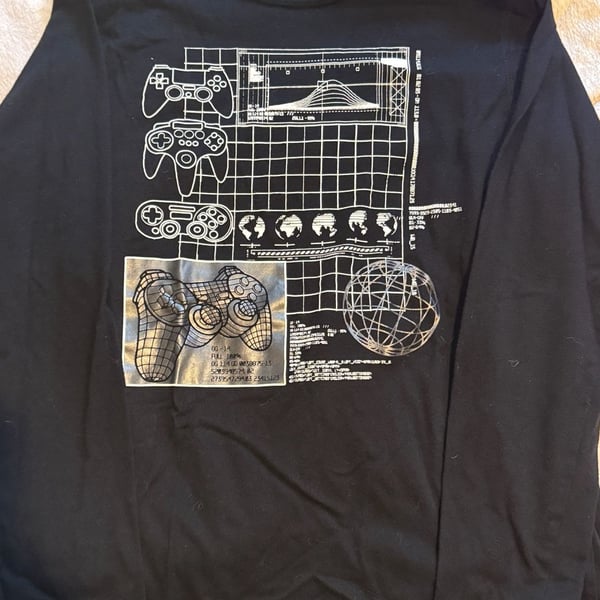 Thereabouts Controller Graphic Long Sleeve Shirt Size L 14/16 Black