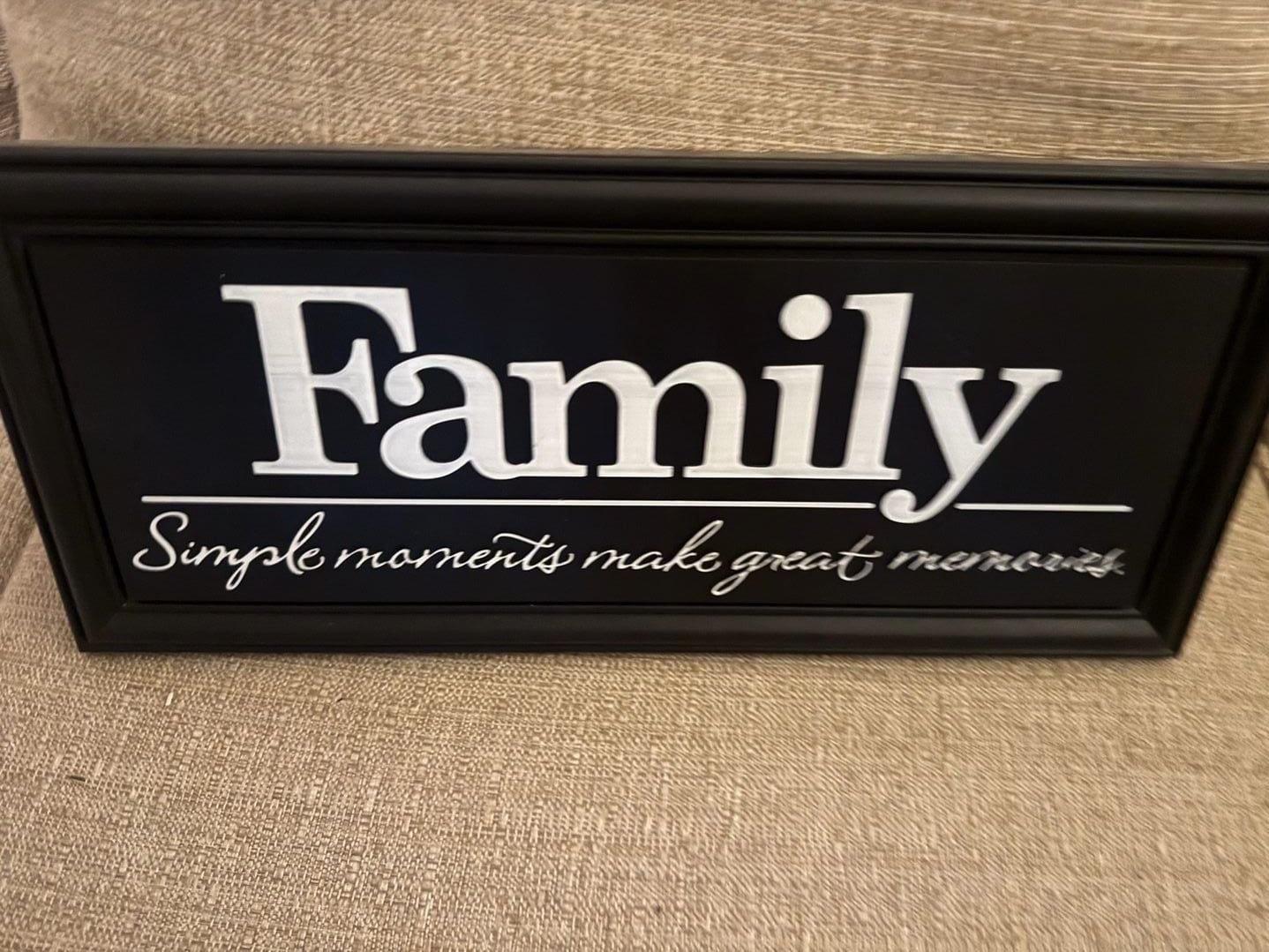 Family Simple Moments Make Great Memories Wall Decor Sign Black White 18x7 1