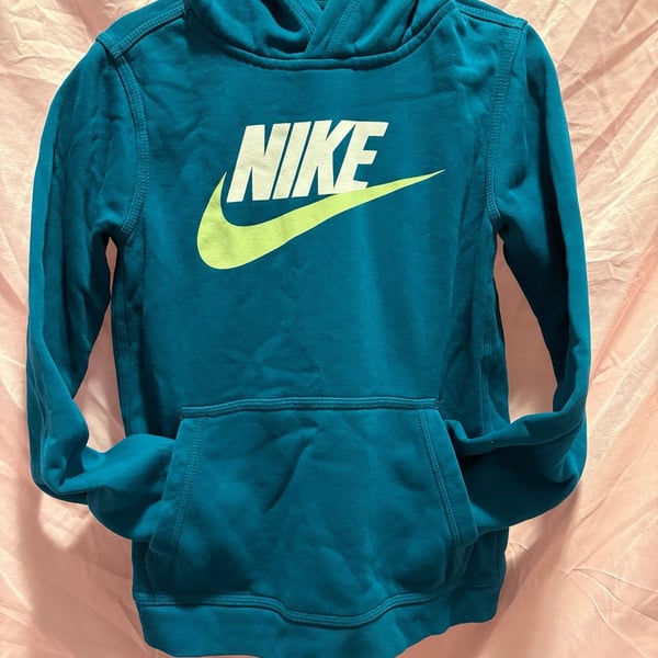 Nike Hoodie Size L (Big Kids)Blue Logo Pullover