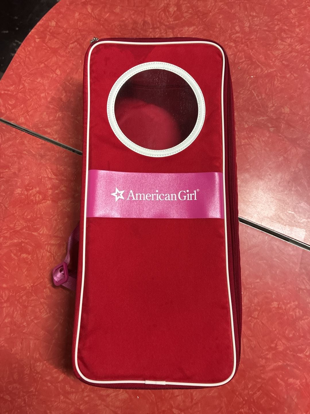 American Girl Doll carrier Bag Red with White 2