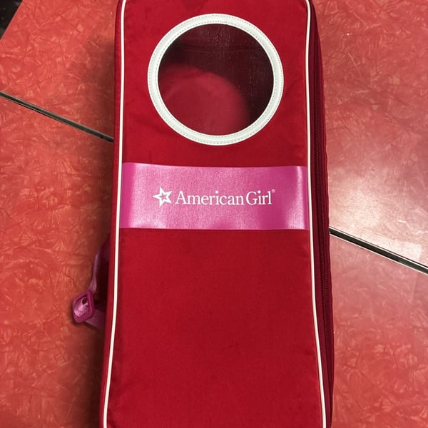 American Girl Doll carrier Bag Red with White