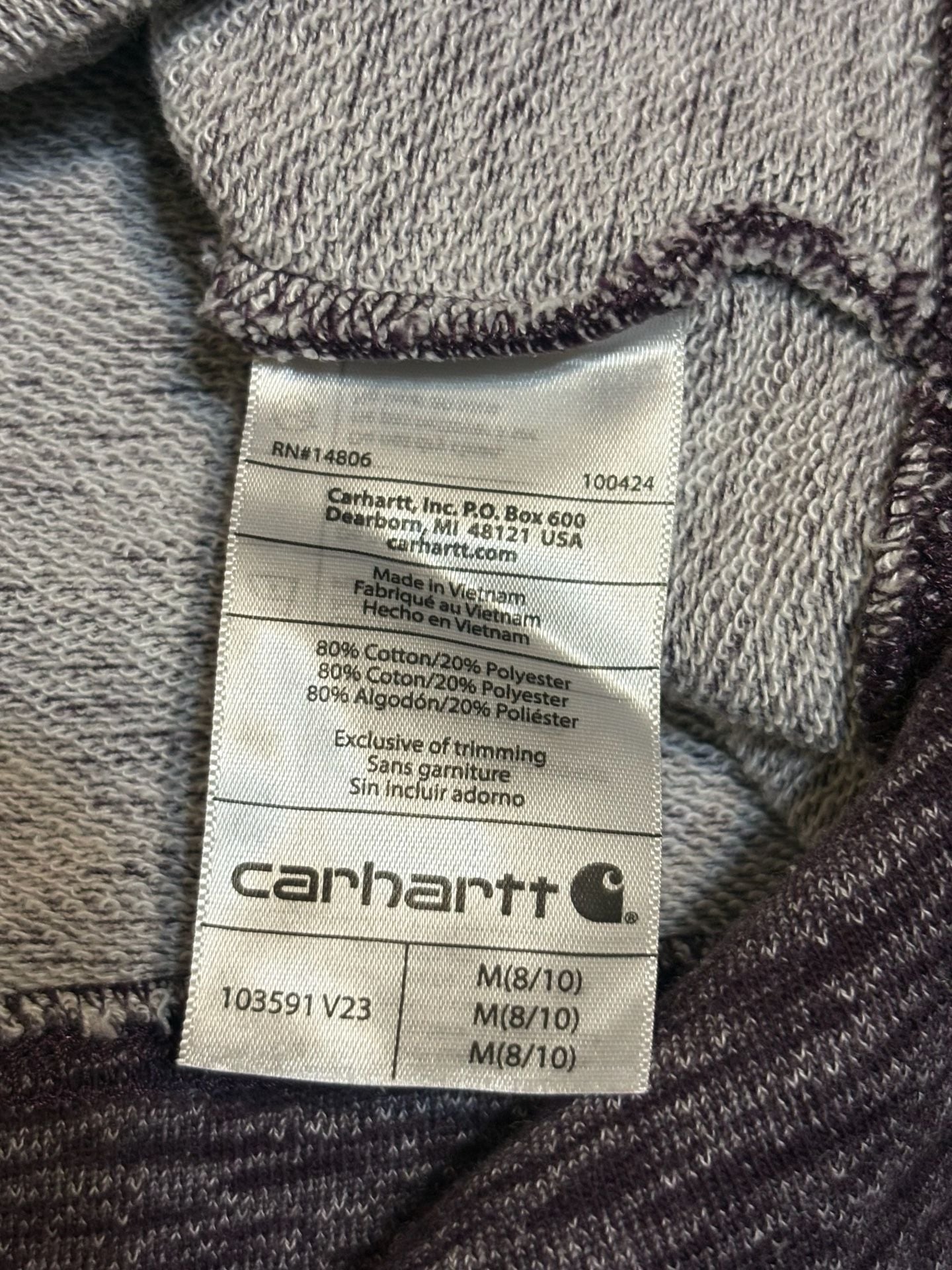 Carhartt Women's Newberry Hoodie Size M (8/10) Plum Relaxed Fit 4
