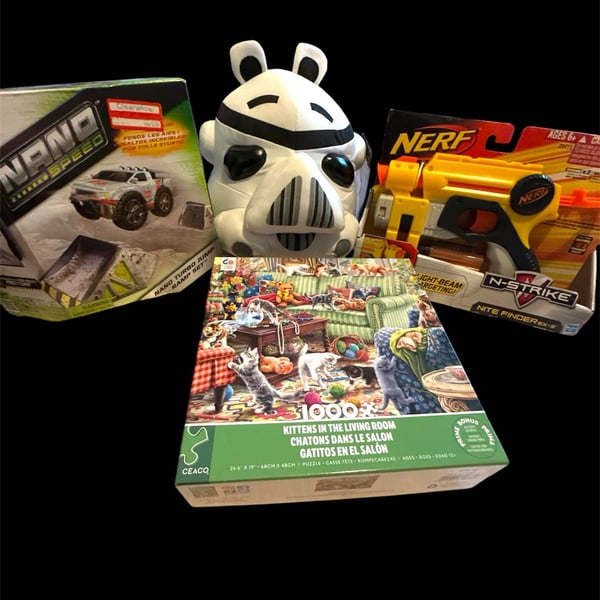 Kids Christmas Gift Bundle Star Wars Plush, Nerf Nite Finder, Nano Speed, puzzle