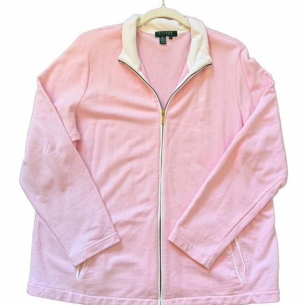 Lauren Ralph Lauren Full Zip Jacket Size 2X Pink