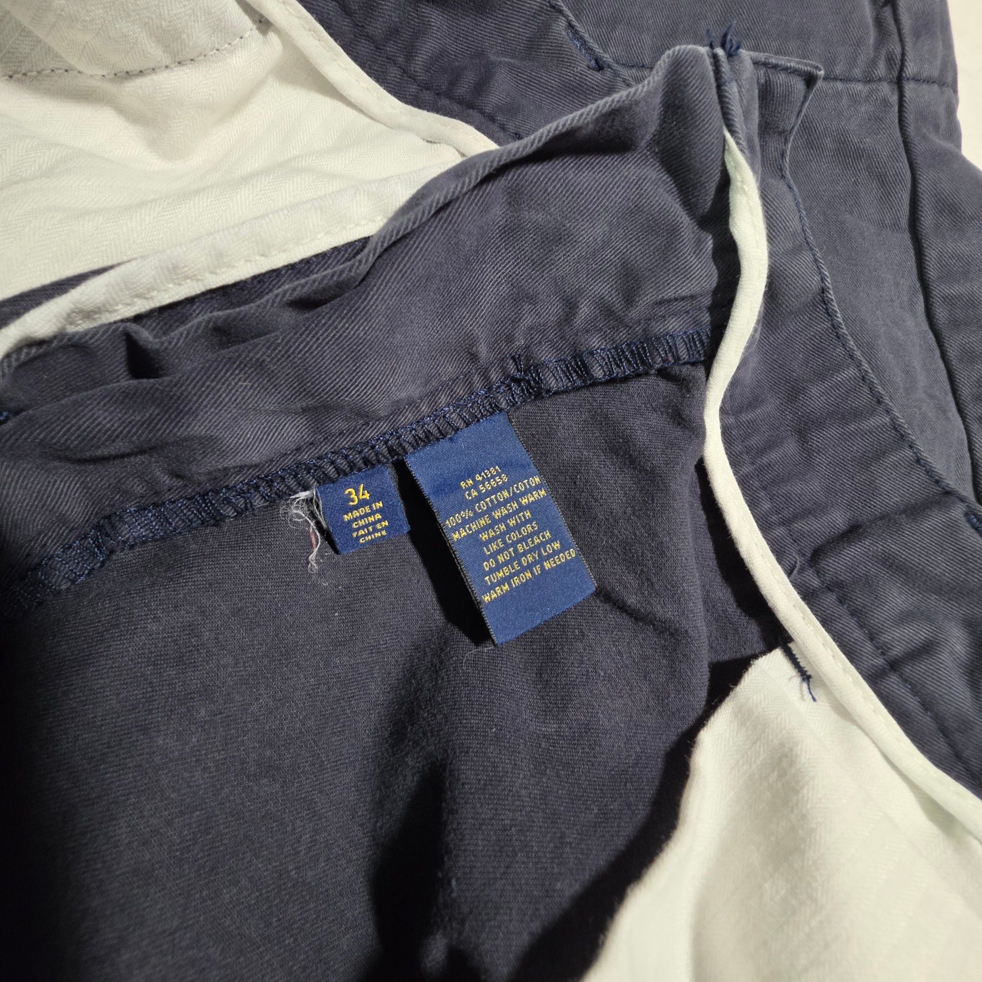 Polo Ralph Lauren Chino Shorts Size 34 Navy Blue Cotton 5