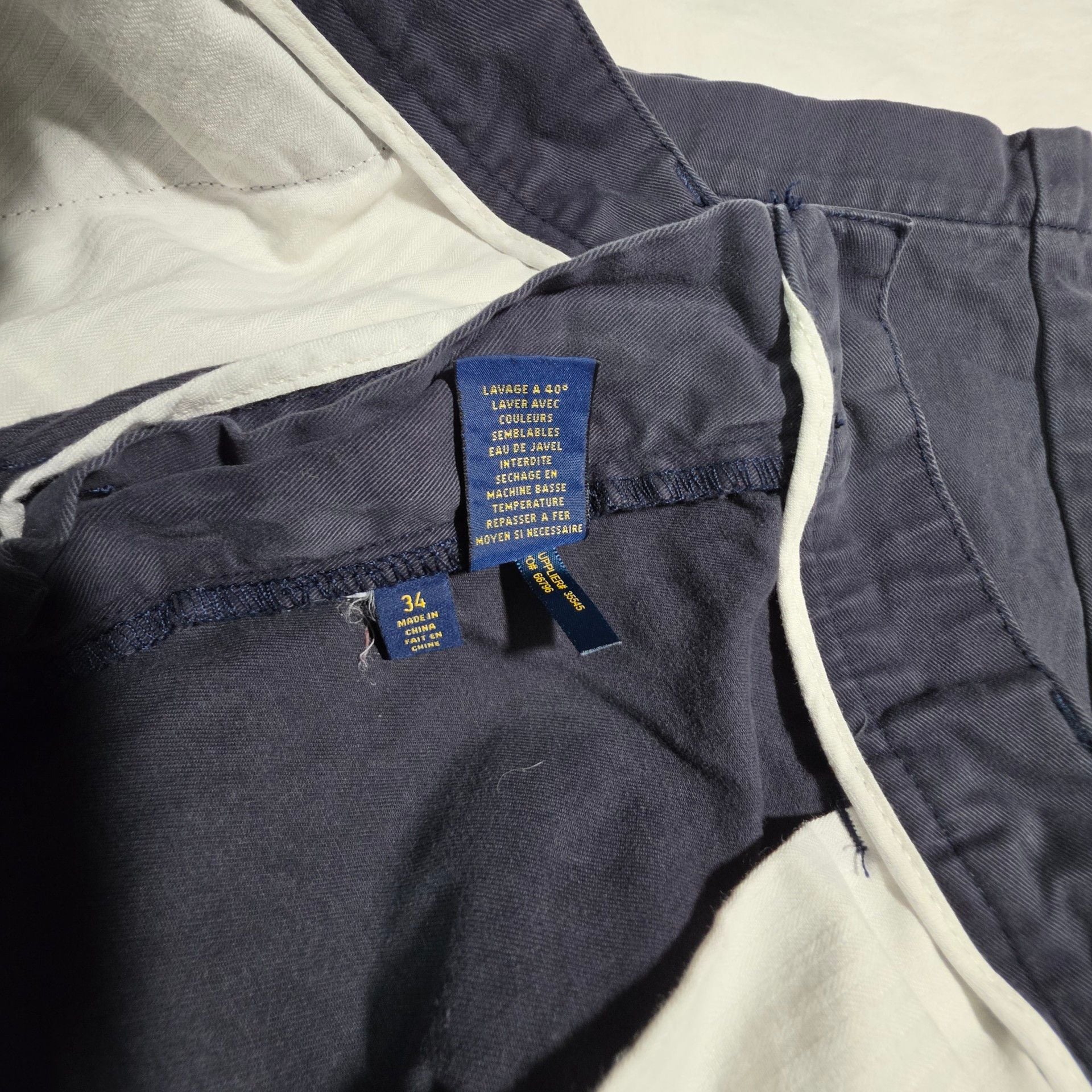 Polo Ralph Lauren Chino Shorts Size 34 Navy Blue Cotton 6
