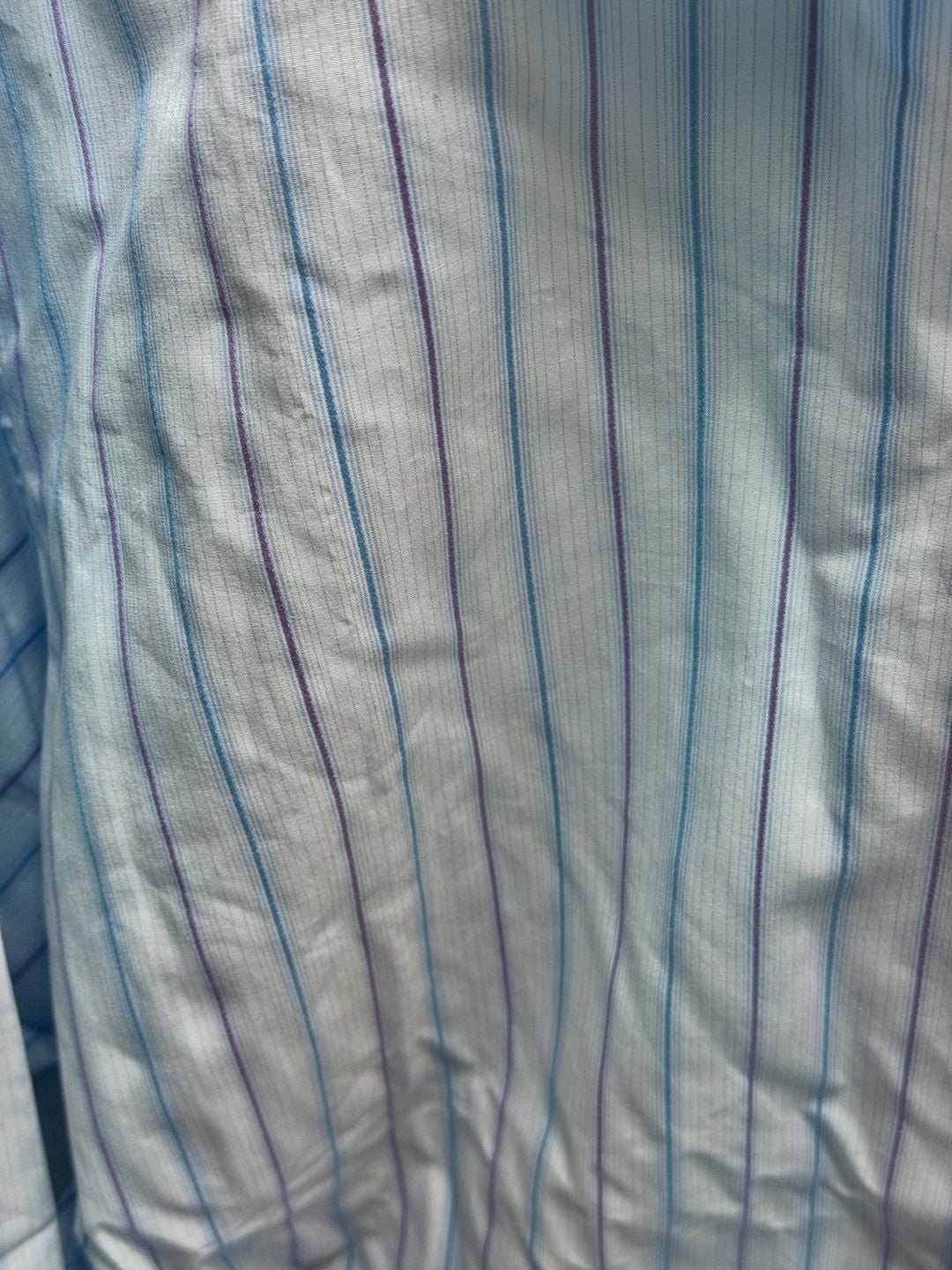 Ted Baker London Dress Shirt Size 18 34/35 Blue Striped Cotton 3