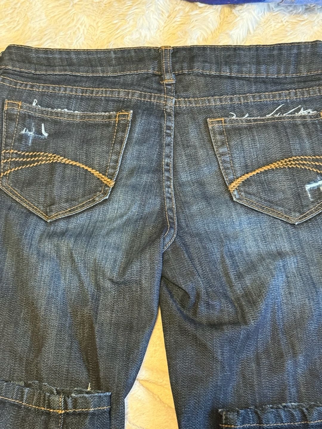 Decree Super Skinny Jeans Size 7 Dark Wash Distressed Denim 8