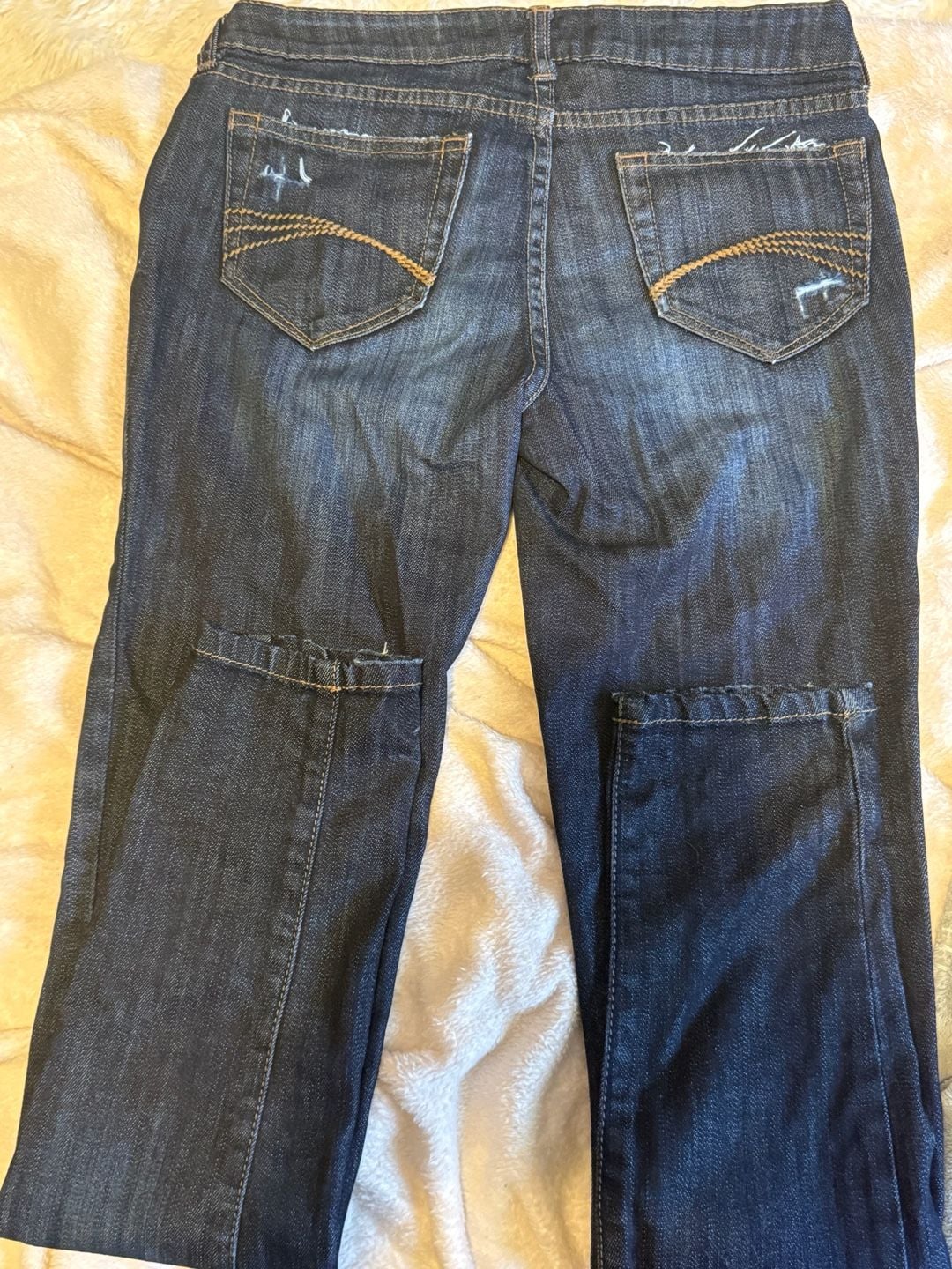Decree Super Skinny Jeans Size 7 Dark Wash Distressed Denim 9