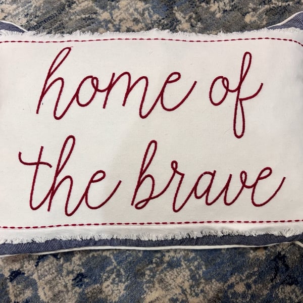 Levtex Home Providence Stripe Home of the Brave Throw Pillow