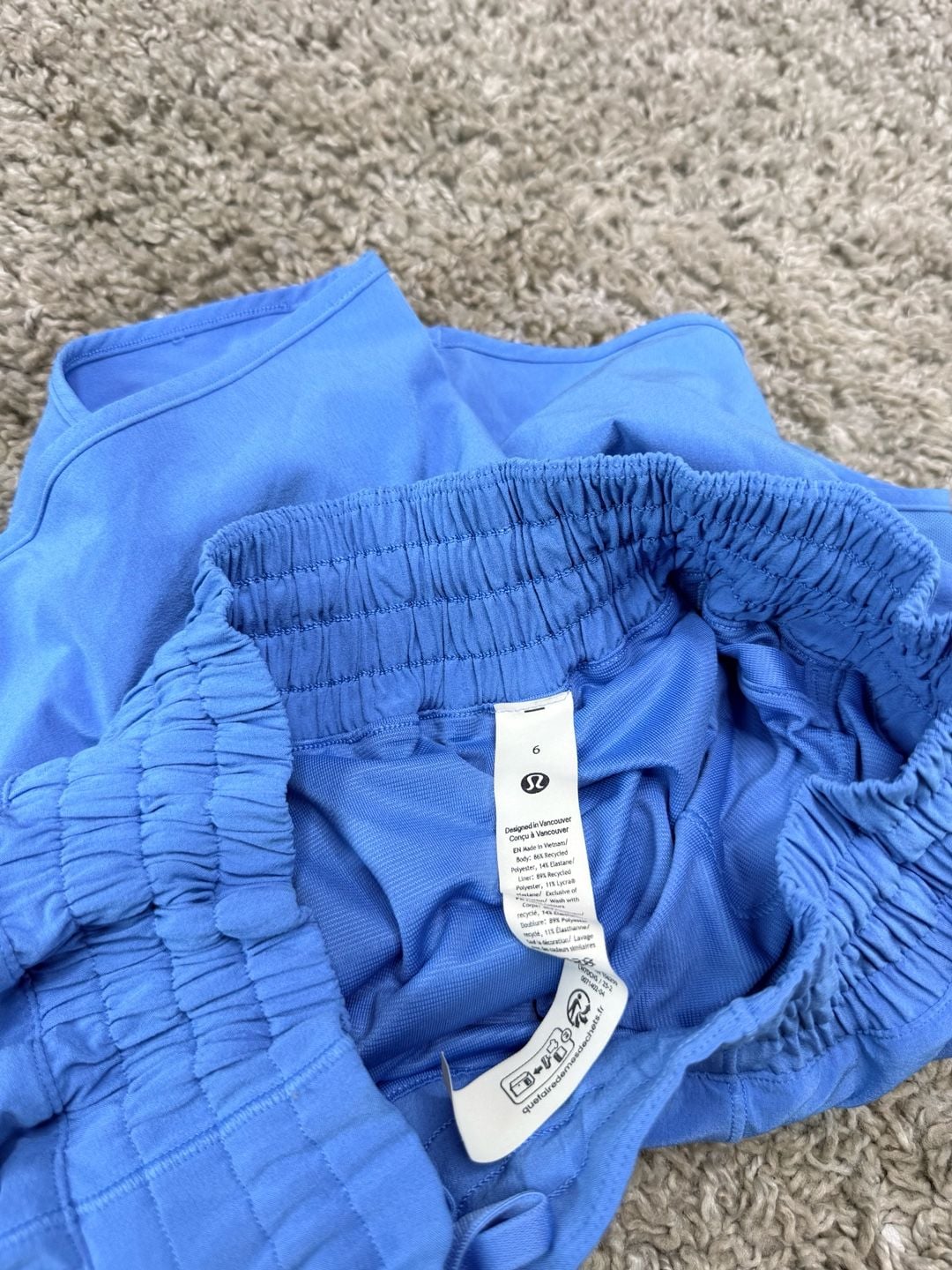Lululemon Ruched-Side High-Rise Short 3 Size 6 Blue Athletic Shorts 4