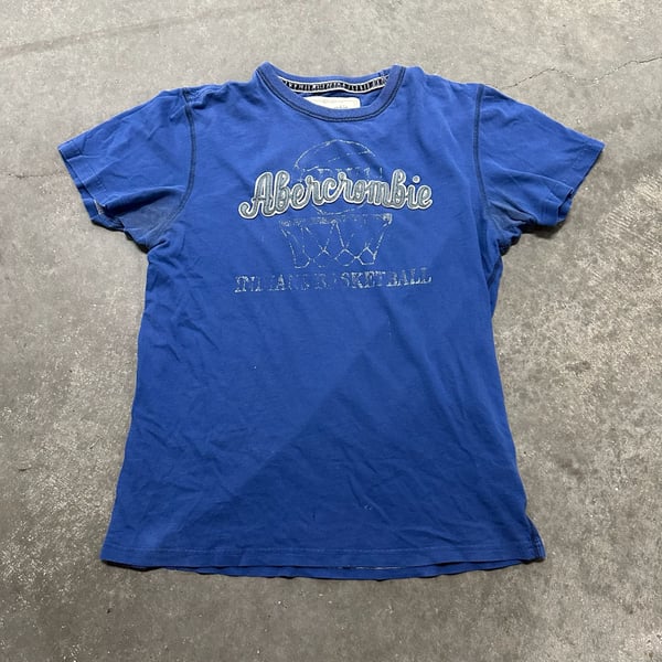 Abercrombie & Fitch Y2K Football Graphic T Shirt Distressed Logo Tee