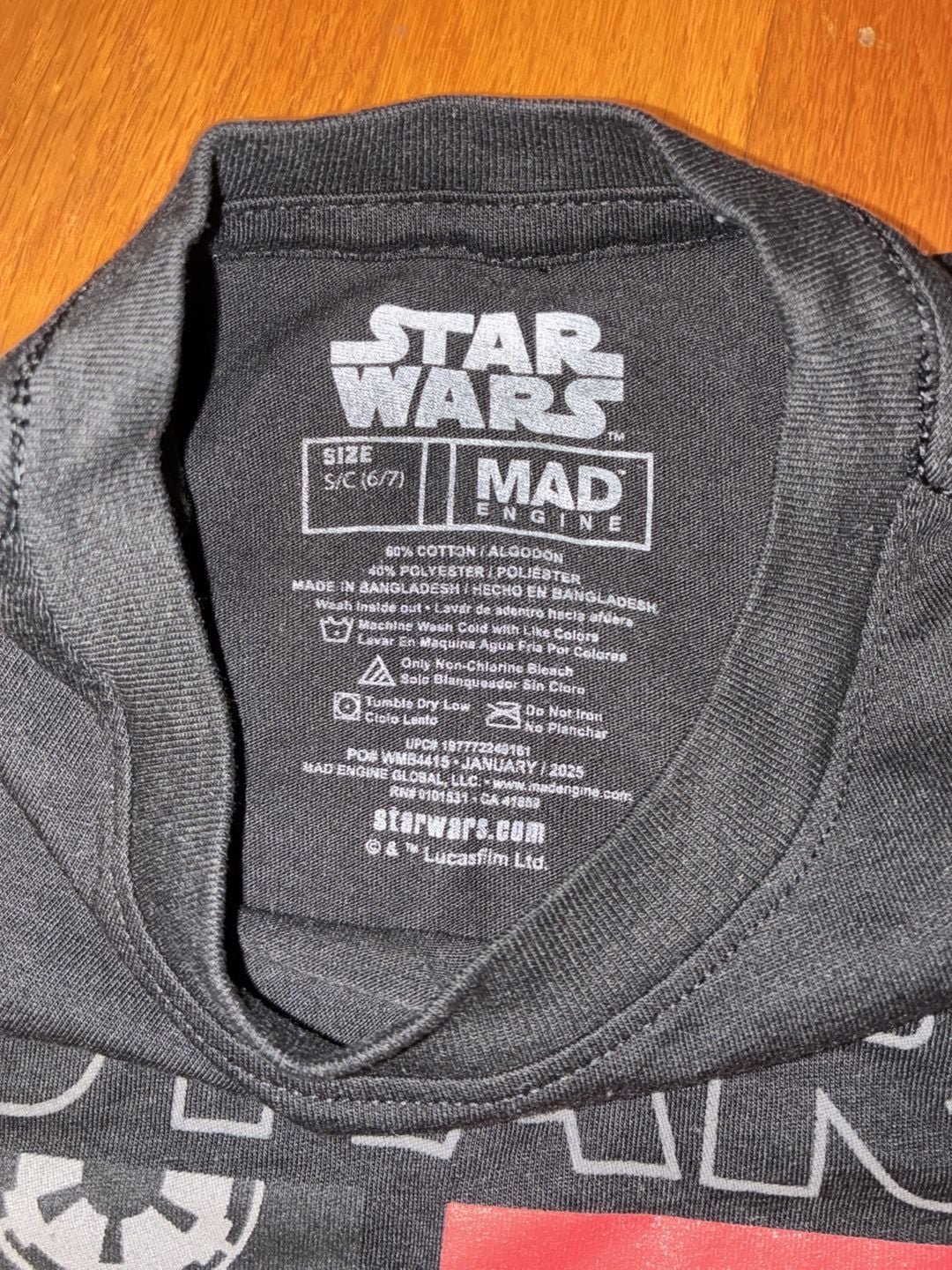 Mad Engine Star Wars Graphic T-Shirt Size 6/7 Black 2