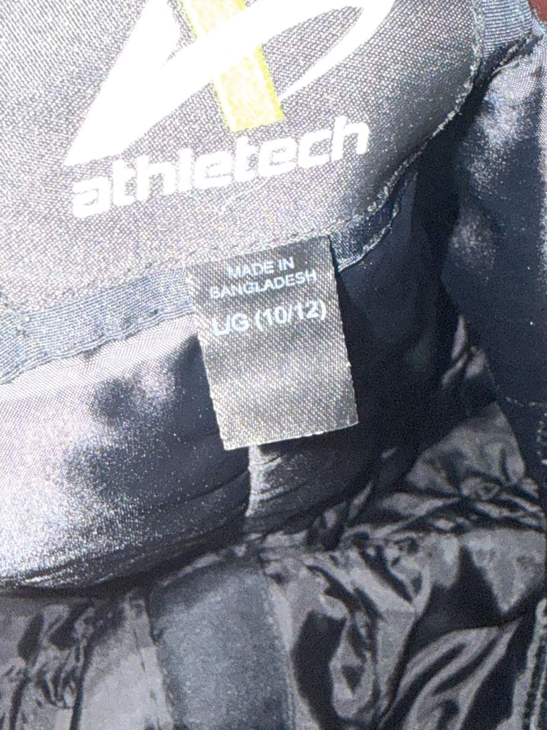 Athletech Ski Bib Overalls Size 10/12 youth Black Snow Pants 4