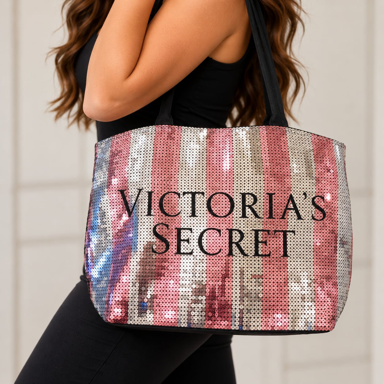 Victoria's Secret Pink Sequin Tote Bag 2