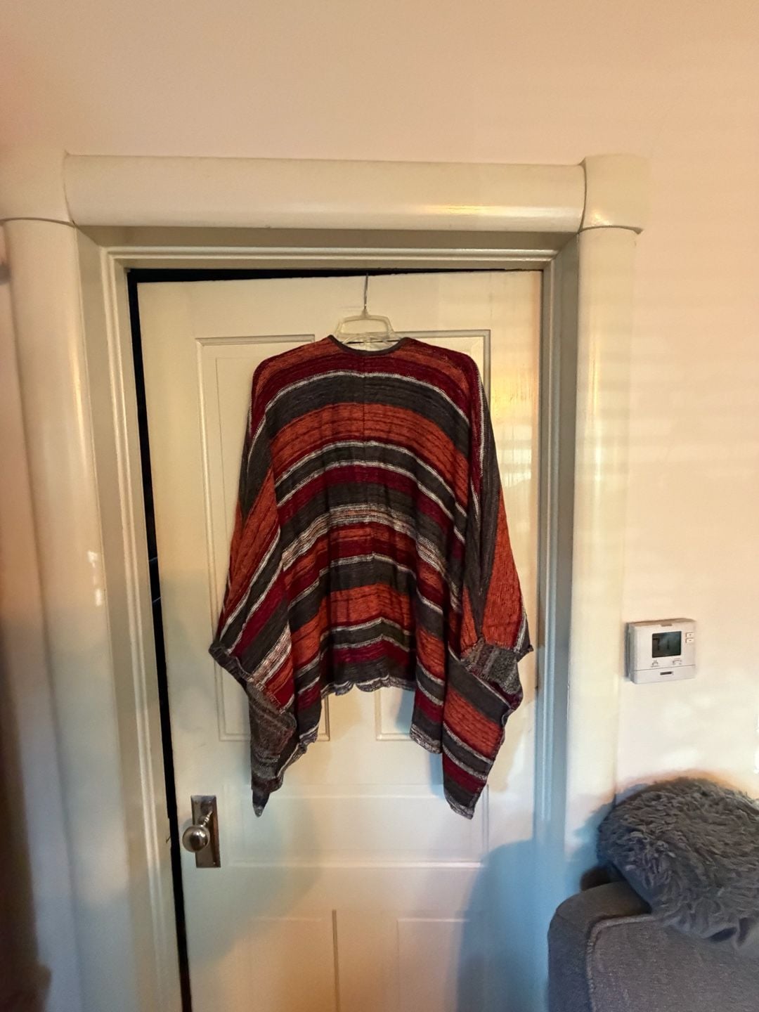 Volcom Head Honcho Poncho One Size Fits Most Striped Sweater Cardigan 7