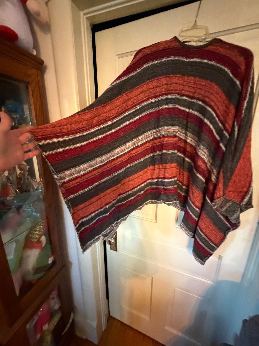 Volcom Head Honcho Poncho One Size Fits Most Striped Sweater Cardigan 8