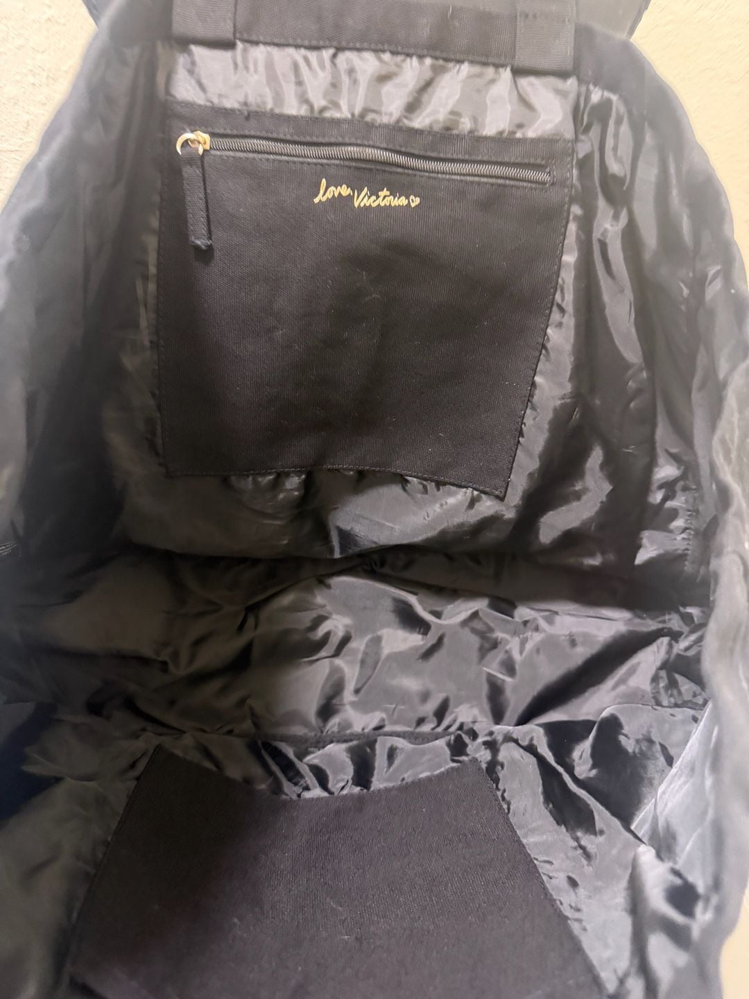 Victoria's Secret Love Tote Bag Black Sequin 4