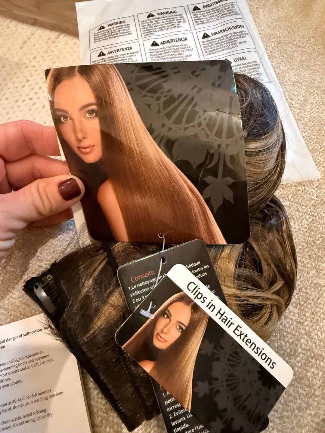 Generic Clips In Hair Extensions Synthetic Brown Blonde 2