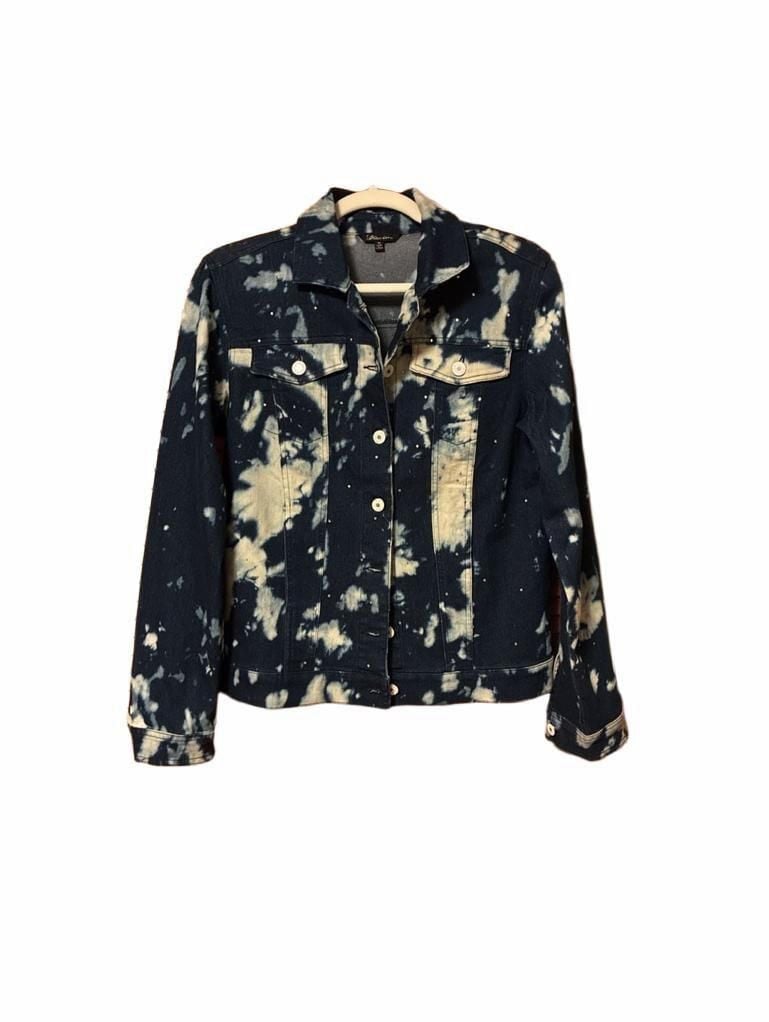 Bliss Lane Denim Jacket Size M Acid Wash Rhinestone 2