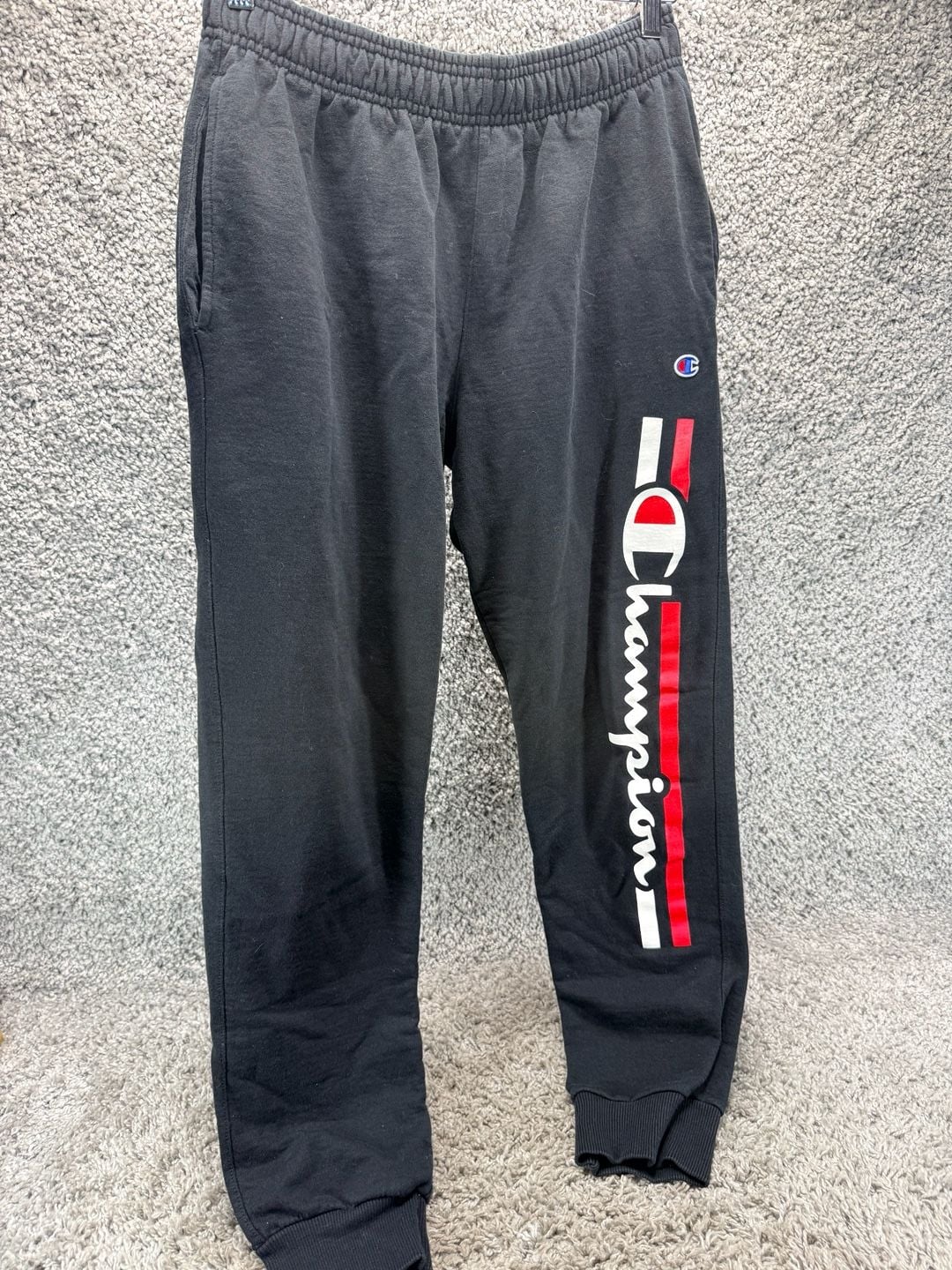 Champion Sweatpants Size M Black Logo Joggers 2